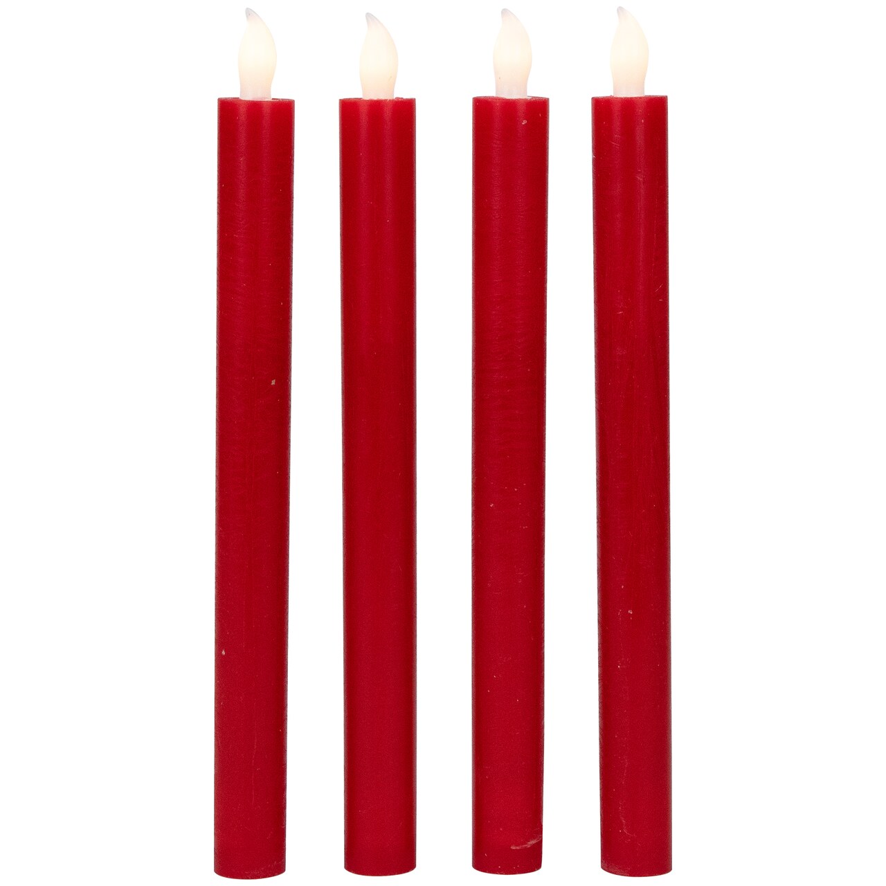 Northlight LED Flickering Flameless Taper Christmas Candles - 9.75" - Red - Set of 4